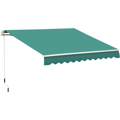 Outsunny ročna zložljiva tenda za vrata in okna, aluminij in poliester proti UV-žarkom, 295x245cm, temno zelena, (20708546) Cene