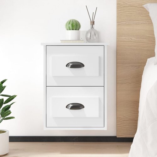vidaXL Zidni noćni ormarići 2 kom visoki sjaj bijeli 41 5x36x53 cm Cijene