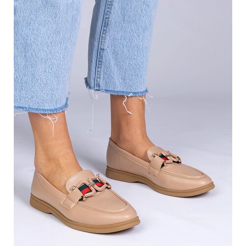 Gemre Beige eco-leather loafers with ornament Kalenda Cijene