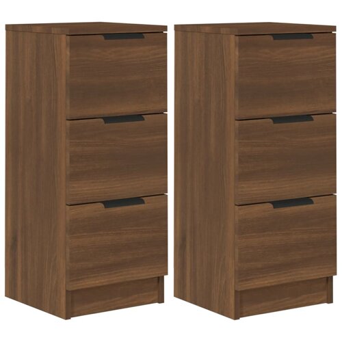 Maison Chic Komoda - Predalnik 2 kosa rjavi hrast 30x30x70 cm konstruiran les, (21721075) Cene
