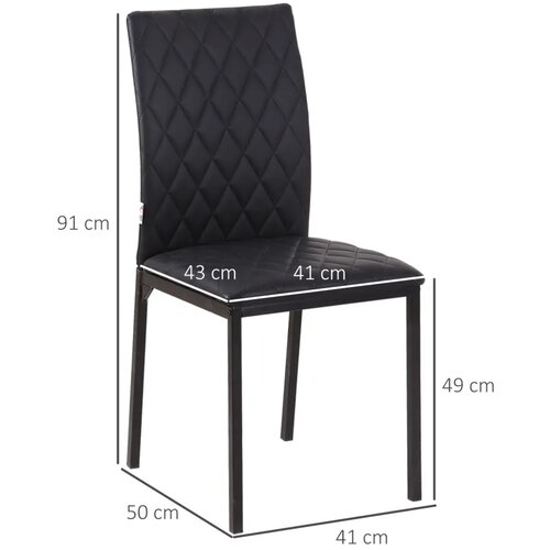  HOCMOM Set od 4 blagovaonske stolice Kuhinjske stolice 41 cm x 50 cm x 91 cm Crna Slike