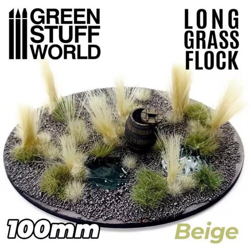 Green Stuff World Long Grass Flock 100mm - Color BEIGE Slike