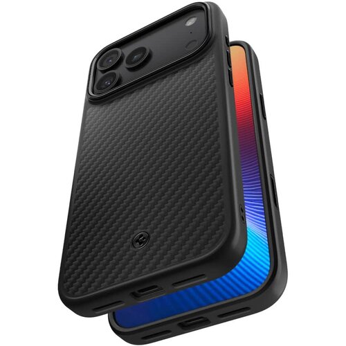 Spigen Enzo Aramid T (MagFit) maska za iPhone 17 Pro ACS09959 - crna Slike