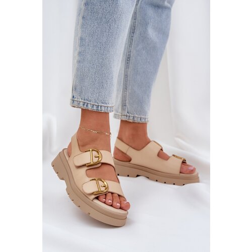 PS1 leather sandals with buckles beige Vulinea Slike