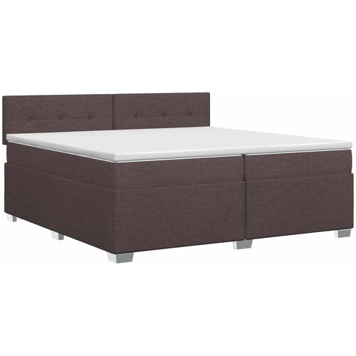  Boxspring krevet s madracem Tamno smeđa 200 x 200 cm Tkanina Slike