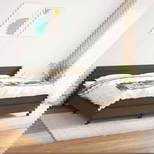  Krevet s oprugama i madracem tamnosmeđi 160x200 cm tkanina Cijene