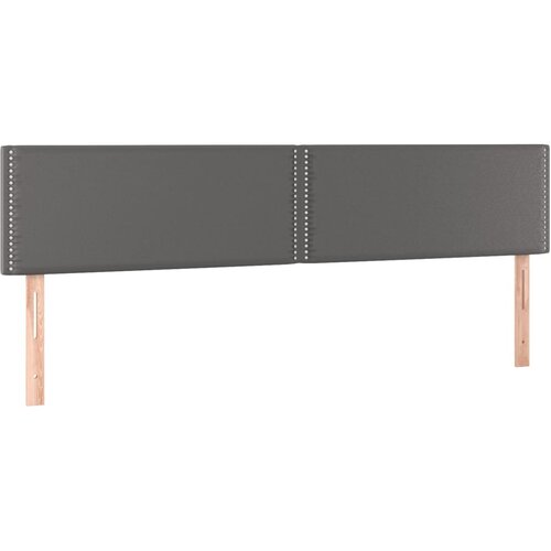 Maison Chic Posteljno vzglavje - Vzglavna omarica 2 kosa sivo 80x5x78/88 cm umetno usnje, (22076932) Slike
