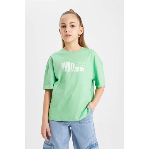 Defacto Girl Relax Fit Printed Short Sleeve T-Shirt Slike