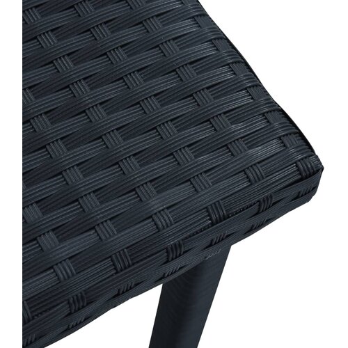 Vrtni stolić za čaj crni 40 x 40 x 40 cm od poliratana Slike