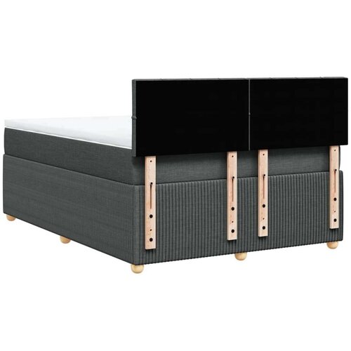 VidaXL Krevet s oprugama i madracem tamnosivi 140x190 cm od tkanine Slike
