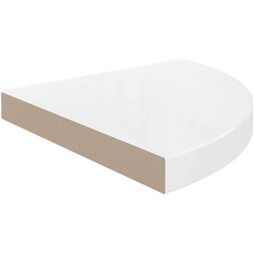 VidaXL Kotne police 2 kosa visok sijaj bele 35x35x3,8 cm MDF Slike