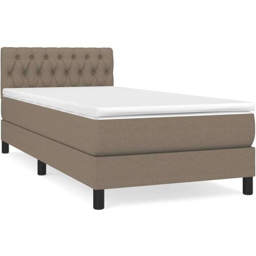 VidaXL Krevet s oprugama i madracem smeđesivi 100 x 200 cm od tkanine Slike