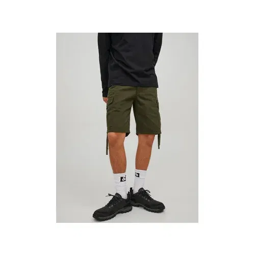 Jack & Jones Kratke hlače iz tkanine 12229650 Zelena Cargo Fit