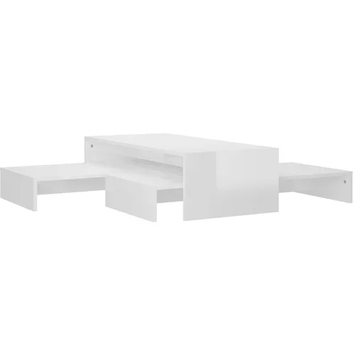 vidaXL Komplet klubskih mizic visok sijaj bele barve 100x100x26,5 cm, (20625530)