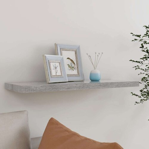  Plutajuća zidna polica siva boja betona 80 x 23 5 x 3 8 cm MDF Cijene