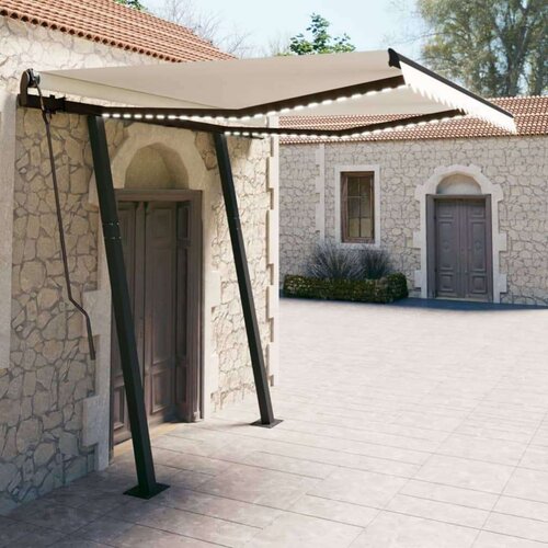  Tenda na ručno uvlačenje s LED svjetlima 3 5 x 2 5 m krem Cijene