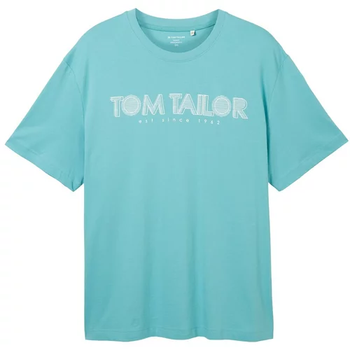 TOM TAILOR Men + Majica tirkiz / bijela