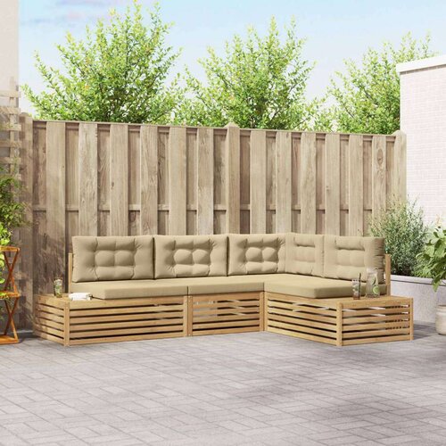4 Komad Set vanjskih sofa Poliester Bijela Cijene