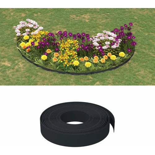 vidaXL Vrtna obroba 5 kosov črna 10 m 10 cm polietilen