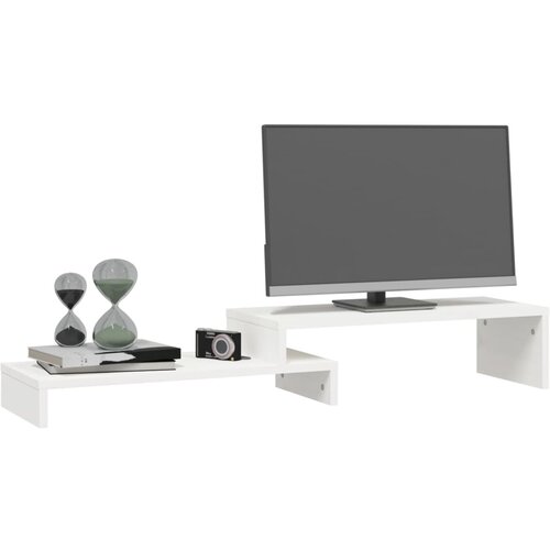  Stalak za monitor bijeli (52-101) x 22 x 14 cm masivna borovina Slike