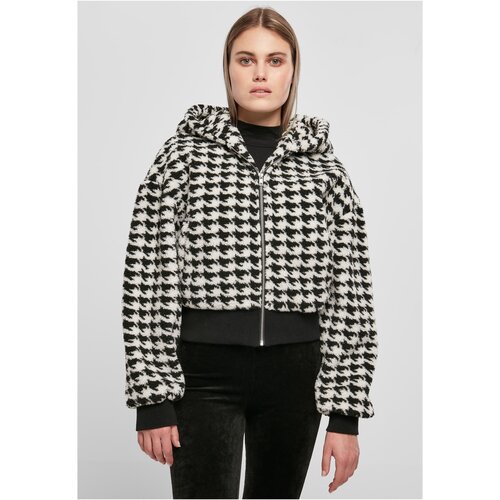 UC Ladies Ladies Short Oversized AOP Sherpa Jacket blackhoundstooth Cene