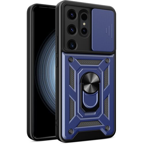 HURTEL Etui s pokrovom za kamero za Samsung Galaxy S24 Ultra Hybrid Armor Camshield moder, (21534088) Cene