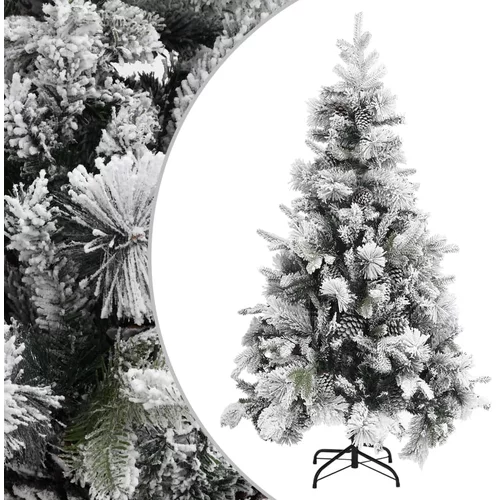vidaXL božićno drvce sa snijegom i šiškama 195 cm PVC i PE