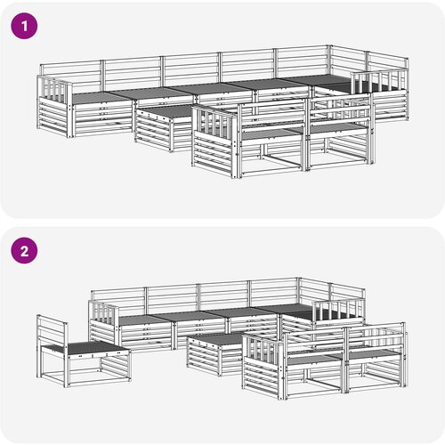  Set vanjskih sofa 9 kom. Prirodna Čvrsto drvo akacije Slike