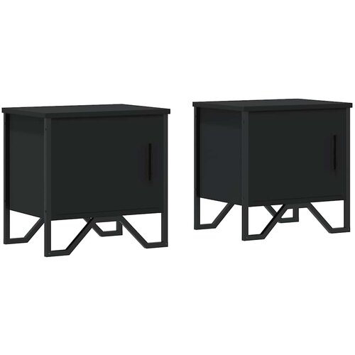 Maison Chic Dvo delni komplet Nočne omarice - Nočne mize črne 40x30x40 cm iverna plo&amp;scaron;ča, (21689185) Slike