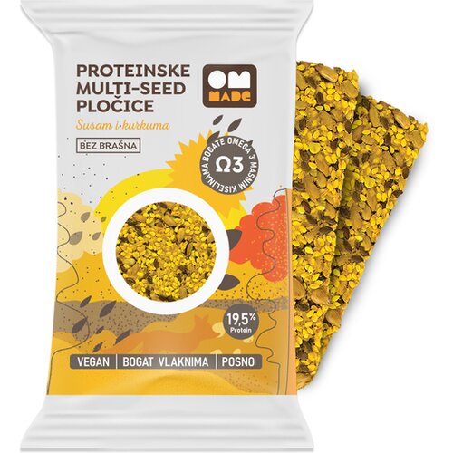 Om_Made Om Made Proteinske pločice bez brašna kurkuma 54g Slike