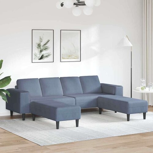  Kavč z blazino Modra 250 x 188 x 76 cm Žametna tkanina, (5000137858) Cene
