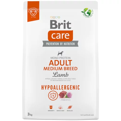 Brit Care Dog Hypoallergenic Adult Medium Breed jagnjetina & riž - Varčno pakiranje: 2 x 3 kg