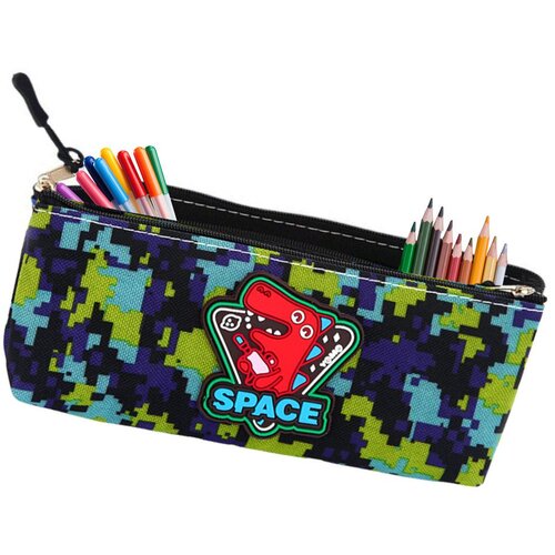  Pernica space dinosaur pixels plavo zelena 20x8cm Slike