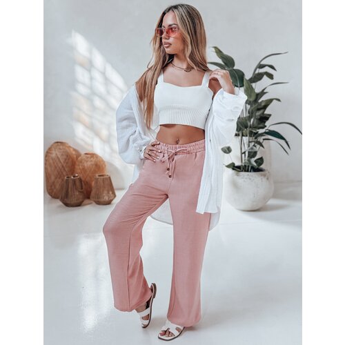 DStreet Spodnie damskie materiałowe wide leg LINESSA r&amp;oacute;żowe Slike