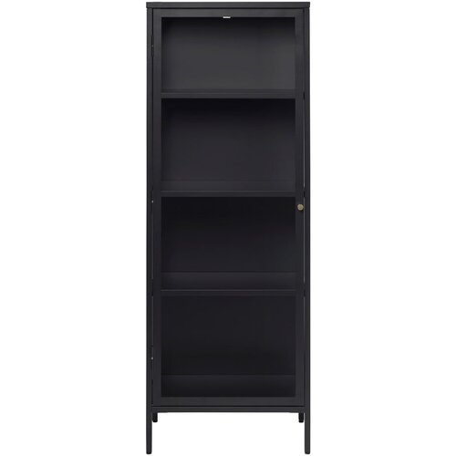 Unique Furniture Črna kovinska vitrina 58x160 cm Carmel – Cene