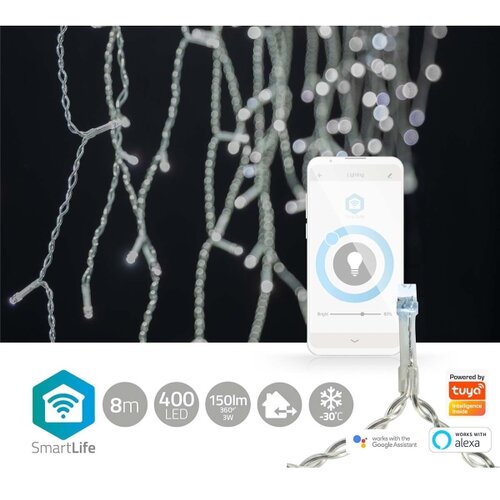 Nedis WIFILXC03W400 - led božićna zavesa 400xLED/8 funkcija 11m IP65 wi-fi tuya Slike