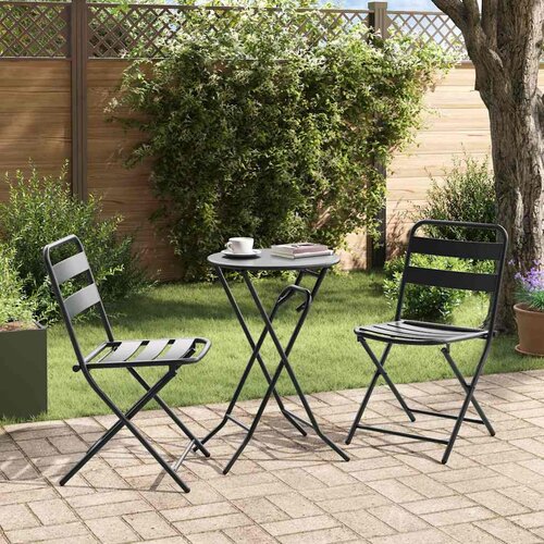Bistro set za vrt 3 pcs Antracit Čelik Slike