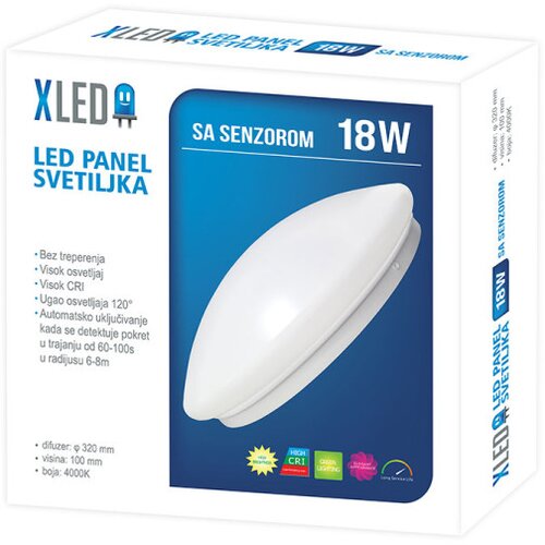 Xled SL-X-P3001803 18W Nadgradni okrugli LED panel 4000K,1530Lm,senzor Cene