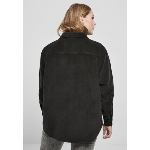 Urban Classics Ladies Corduroy Oversized Shirt Black Cene