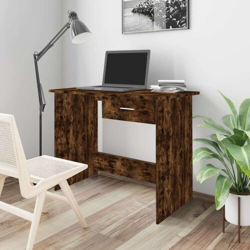  Radni stol boja dimljenog hrasta 100x50x76 cm konstruirano drvo Slike