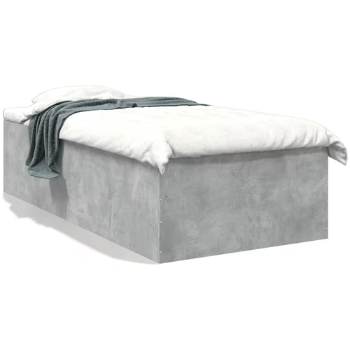 vidaXL Okvir kreveta boja betona 90 x 190 cm od konstruiranog drva