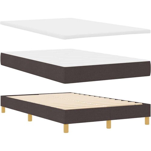  Boxspring krevet s madracem Tamno smeđa 120 x 190 cm tkanina Slike