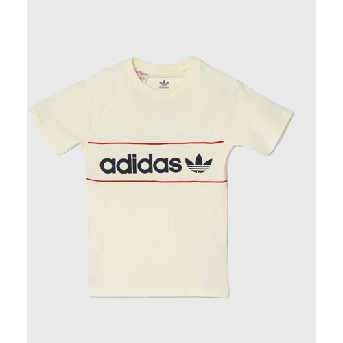 Adidas Dječja pamučna majica kratkih rukava boja: bež, s uzorkom