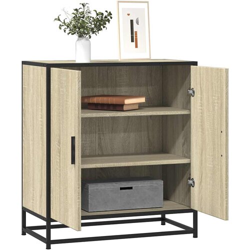  Komoda boja hrasta 68x35x76 cm konstruirano drvo i metal Slike
