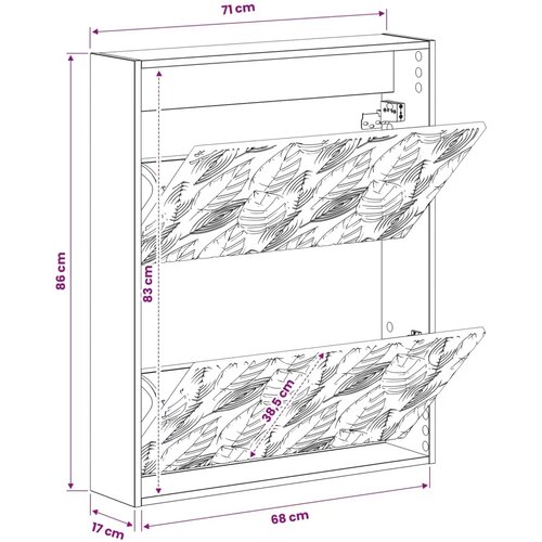  Ormar za cipele na zidu DELFT 71 x 17 x 86 cm Konstruirano drvo - Hrast sonoma Slike