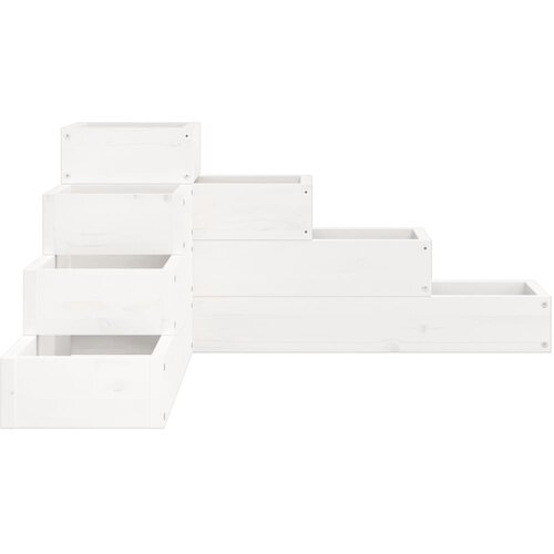 Vrtna sadilica s 4 razine 80,5 x 79 x 36 cm bijela od borovine Slike