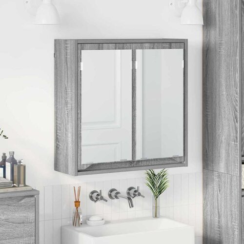vidaXL Kopalniška ogledalna omara s polico Siva Sonoma 60 x 20 x 60 cm Cene