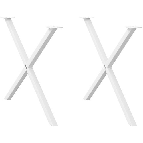  Noge za jedilno mizo v obliki črke X, 2 kosa, bele barve, 90 x (72-73) cm, jeklo, (22123786) Cene