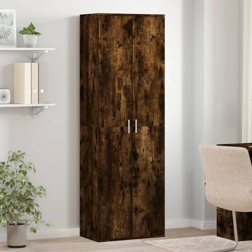  Visoka komoda dimljeni hrast 60x35x180 cm konstruirano drvo Cijene