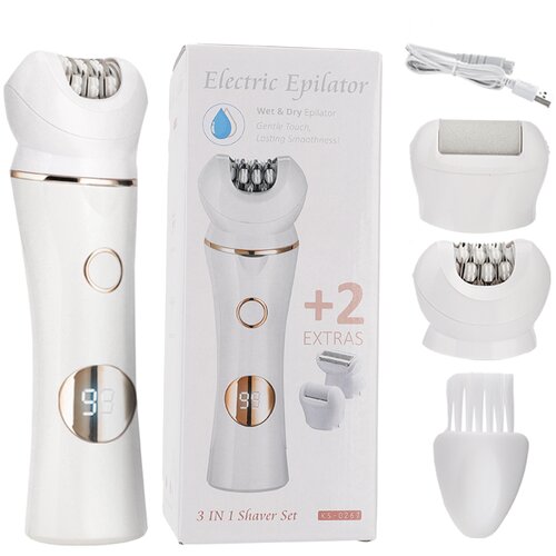 INF Komplet za nego 3 v 1 - brivnik, epilator in pilica za stopala White+Gold, (21543599) Cene